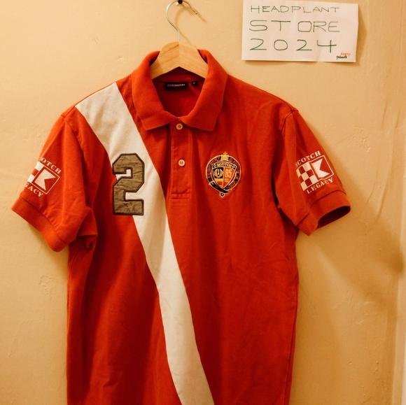 Vintage SCOTCH & SODA Legacy Red Sailing 85 90s Y2K Sport Polo White Stripe - Picture 2 of 10
